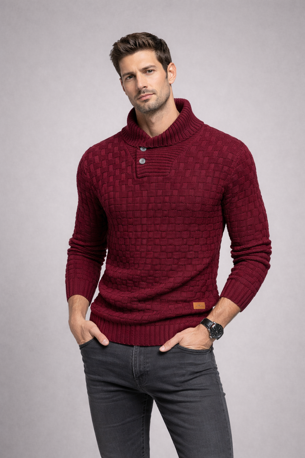 Heritage Knit Sweater – Textured Collar Edition