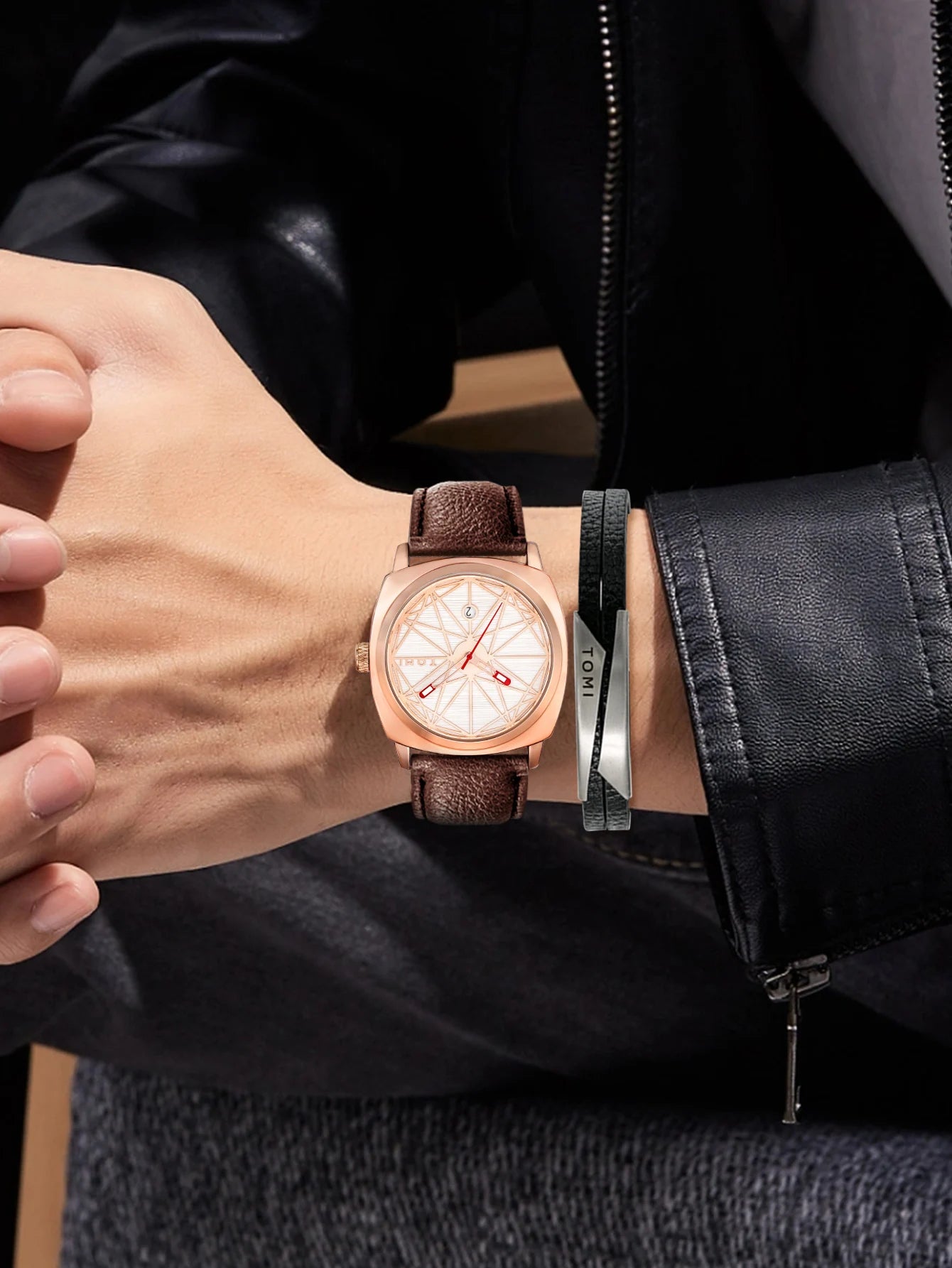 Statement Watch Set – Geometric Dial