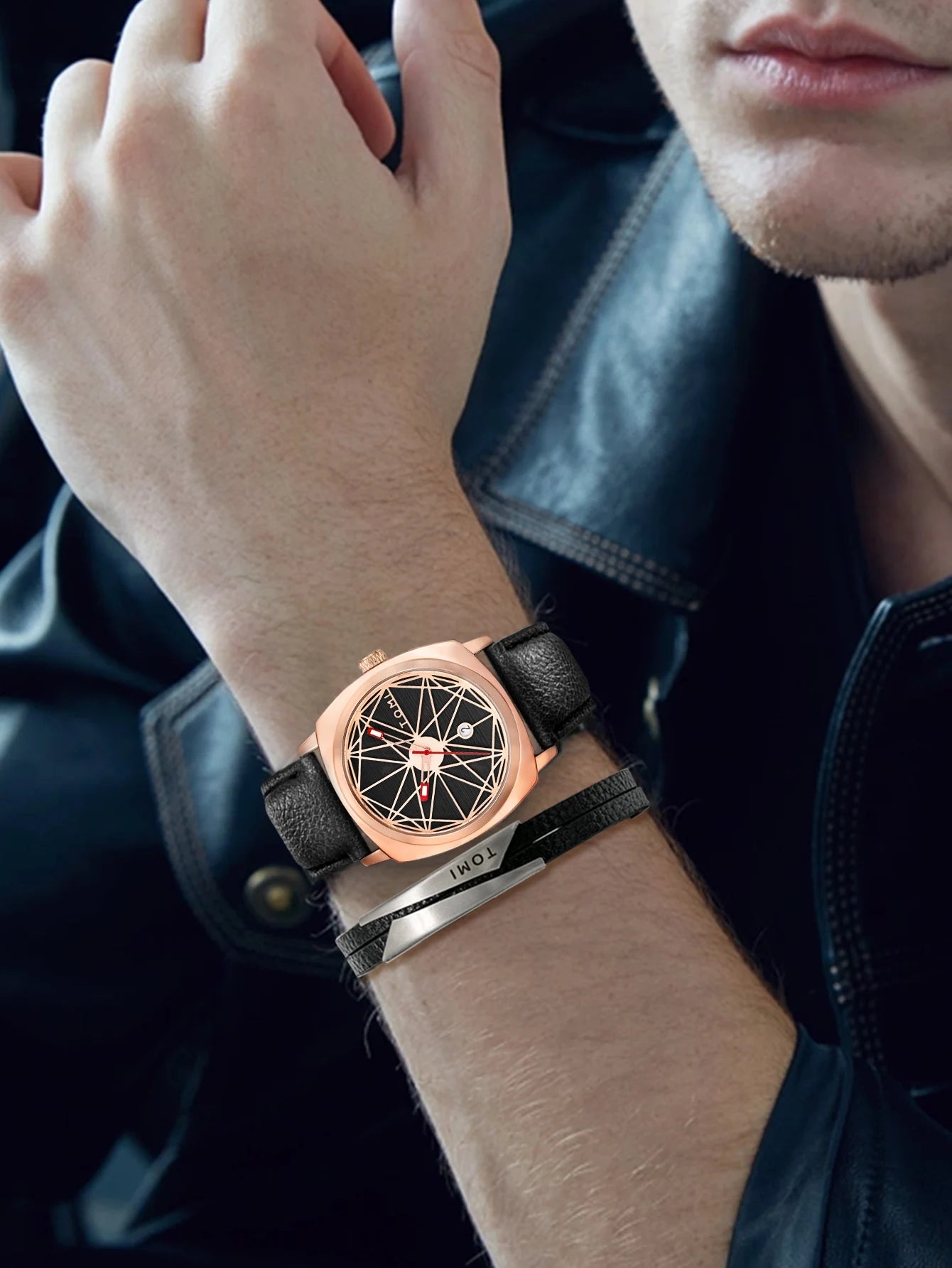 Statement Watch Set – Geometric Dial