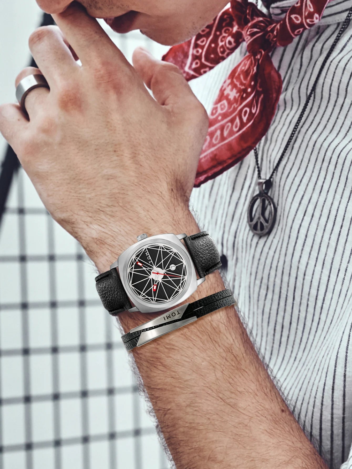 Statement Watch Set – Geometric Dial