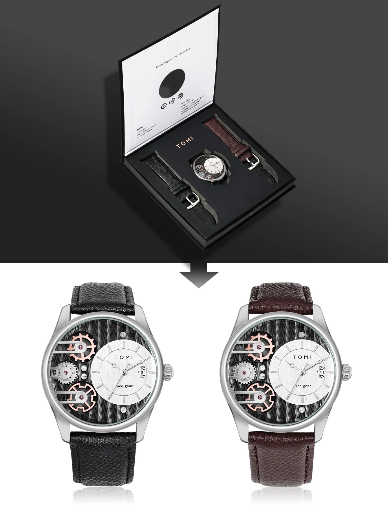 Statement Watch Set – Mechanical Face Gear
