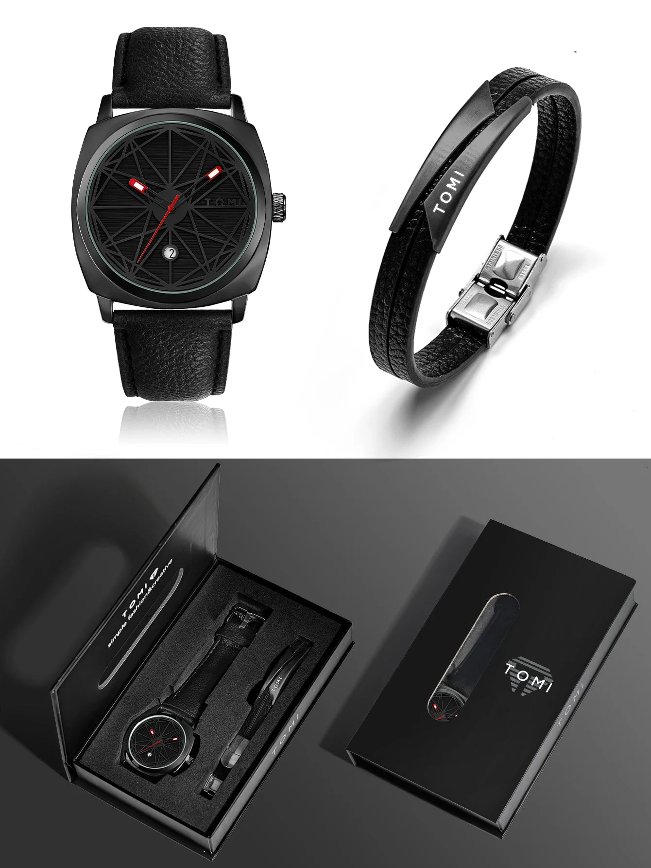 Statement Watch Set – Geometric Dial