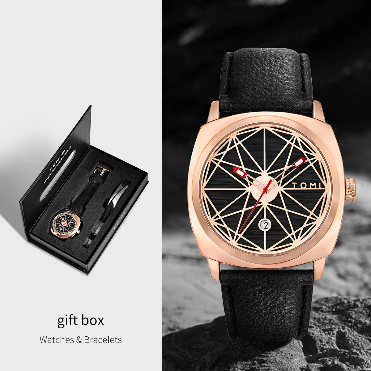 Statement Watch Set – Geometric Dial
