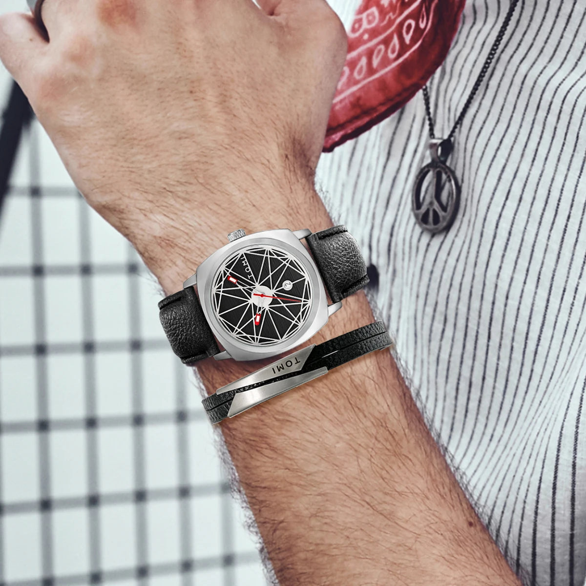 Statement Watch Set – Geometric Dial